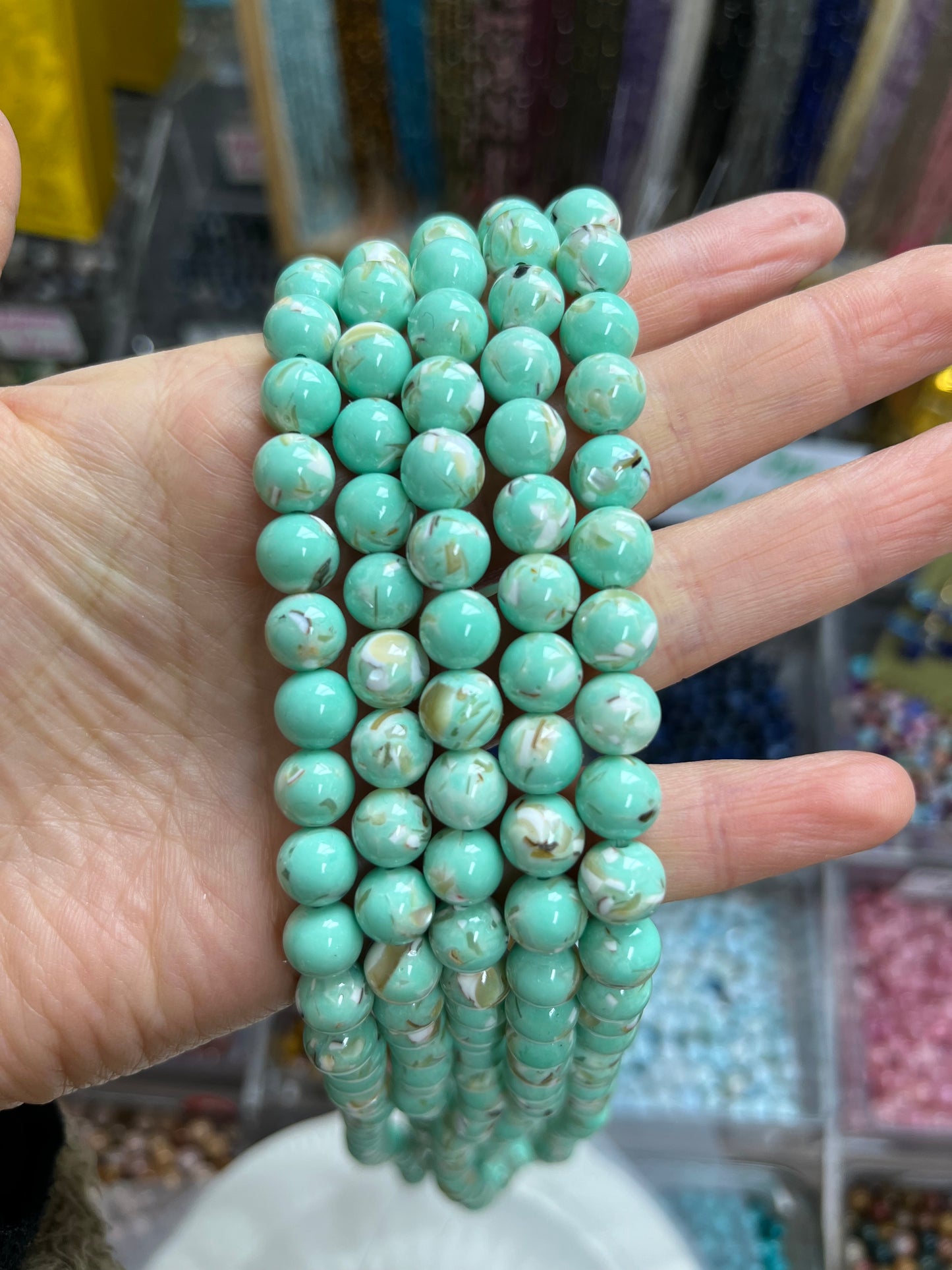 new immitation shell 8mm Round Loose Beads