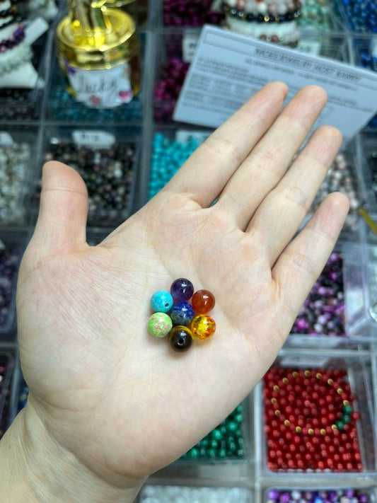 -----DIY 7 Charka gemstone beads-7pcs