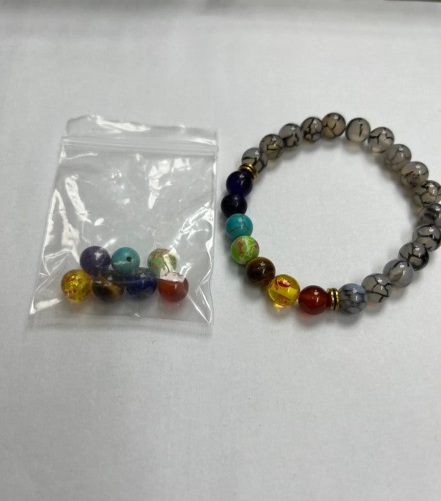 -----DIY 7 Charka gemstone beads-7pcs