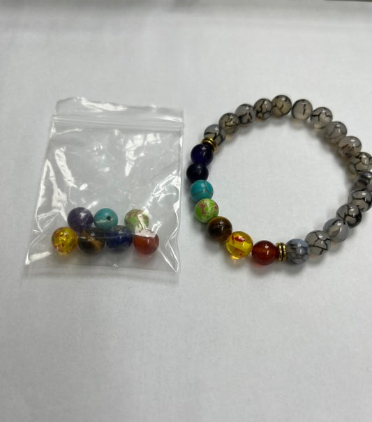 -----DIY 7 Charka gemstone beads-7pcs