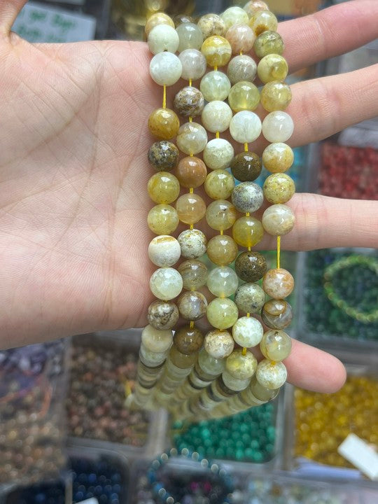 ----Loose beads 8mm Yellow opal.