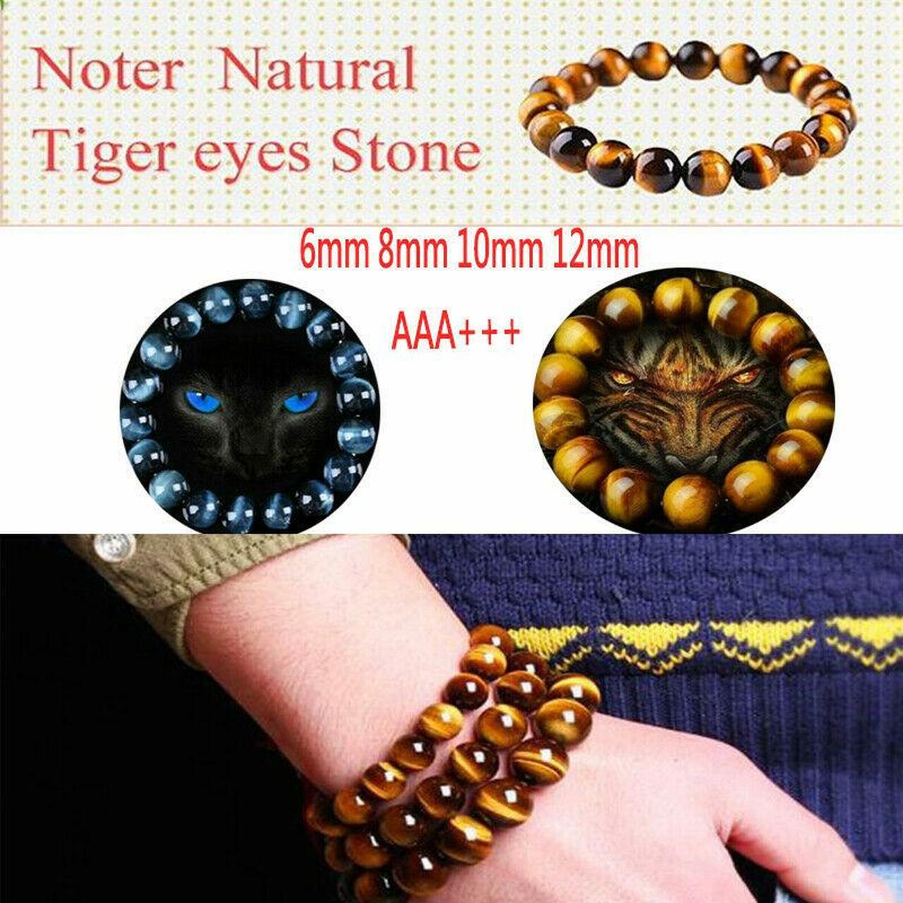 Blue Tigers Eye Bracelet for Stress Relief & Wealth Attraction