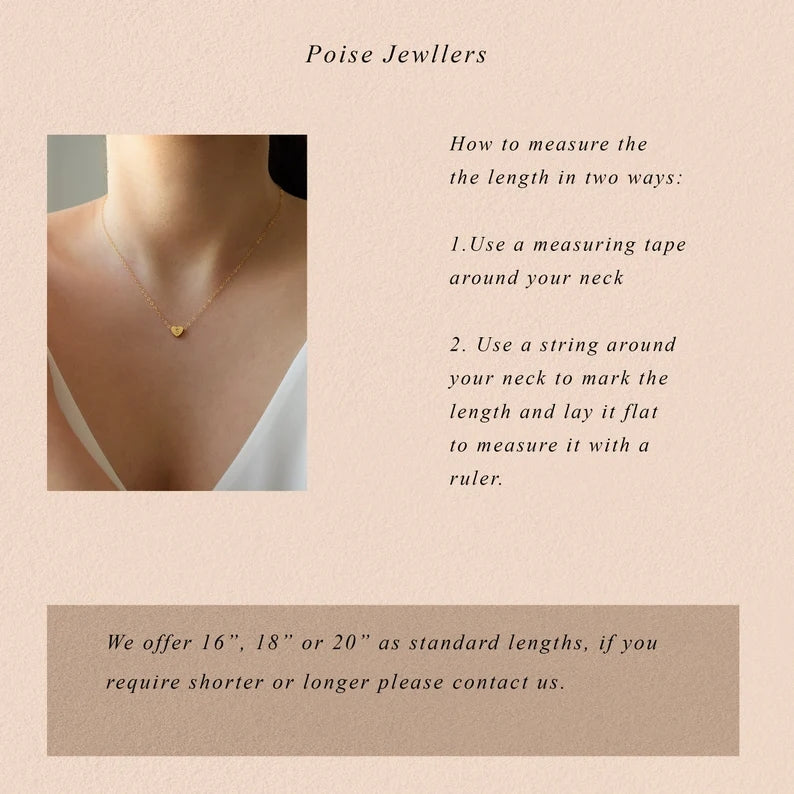 Tiny Initial Heart Necklace