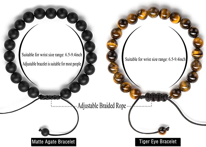 Men Women Gifts Bracelet Braided Rope Natural Tiger Eye Stone Yoga Bracelet Bangle
