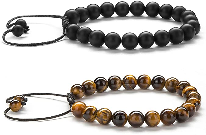 Men Women Gifts Bracelet Braided Rope Natural Tiger Eye Stone Yoga Bracelet Bangle