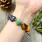 -----7 Chakra Beaded Bracelet with Amethyst Tiger's Eye Green Aventurine Heart Trendy Jewelry for Love Harmony Anniversary Gift