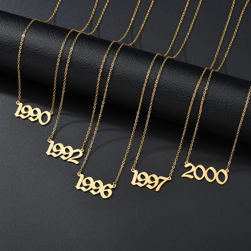 Old English Birthdate Necklace