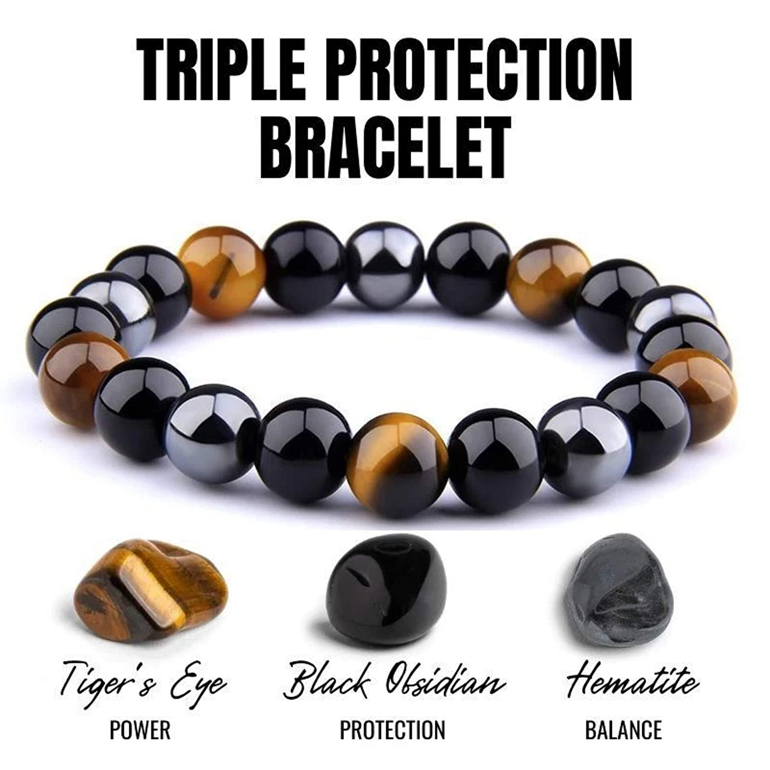 Tigers eye with hematite sale