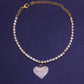 crystal heart anklet