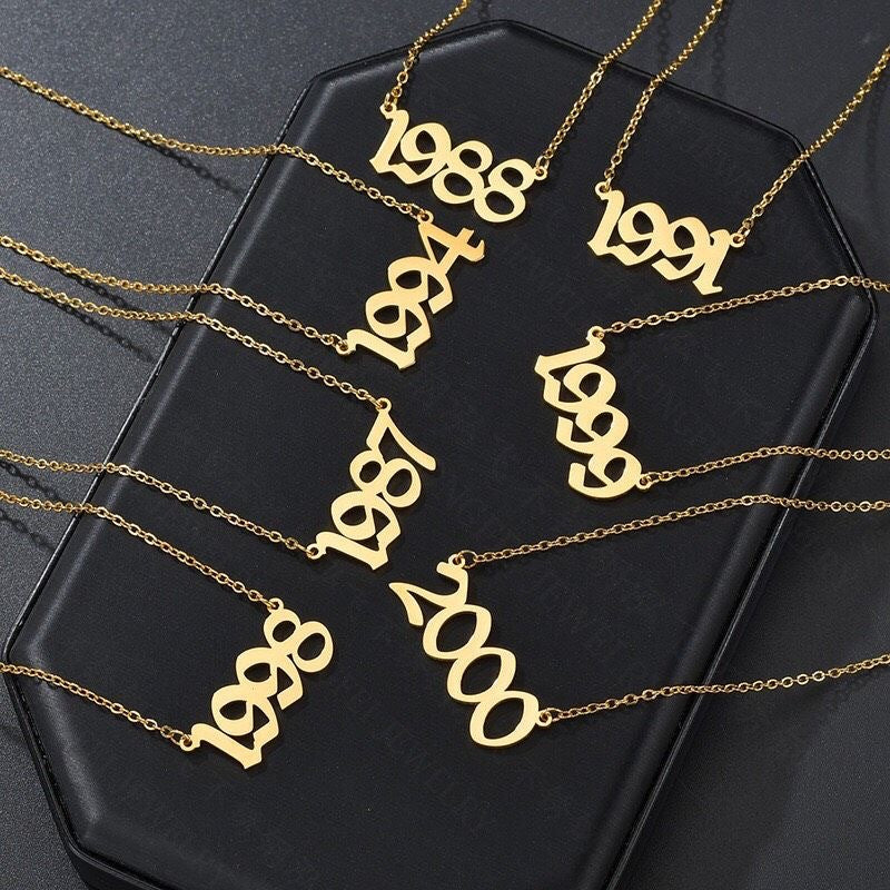 Old English Birthdate Necklace