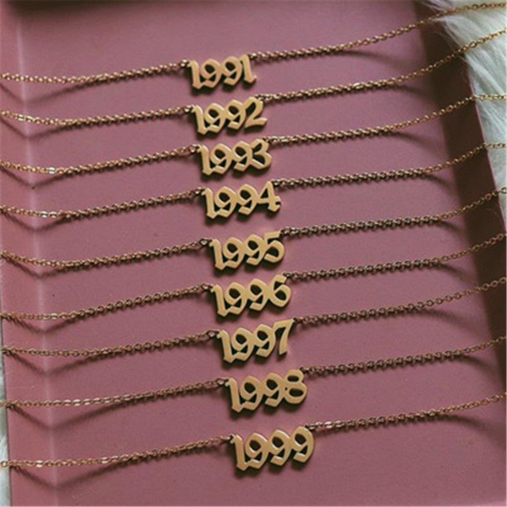 Old English Birthdate Necklace