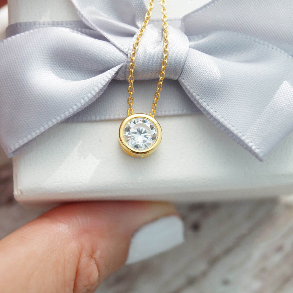 Classic Stainless Steel Birthstone Necklace Choker Women Jewelry