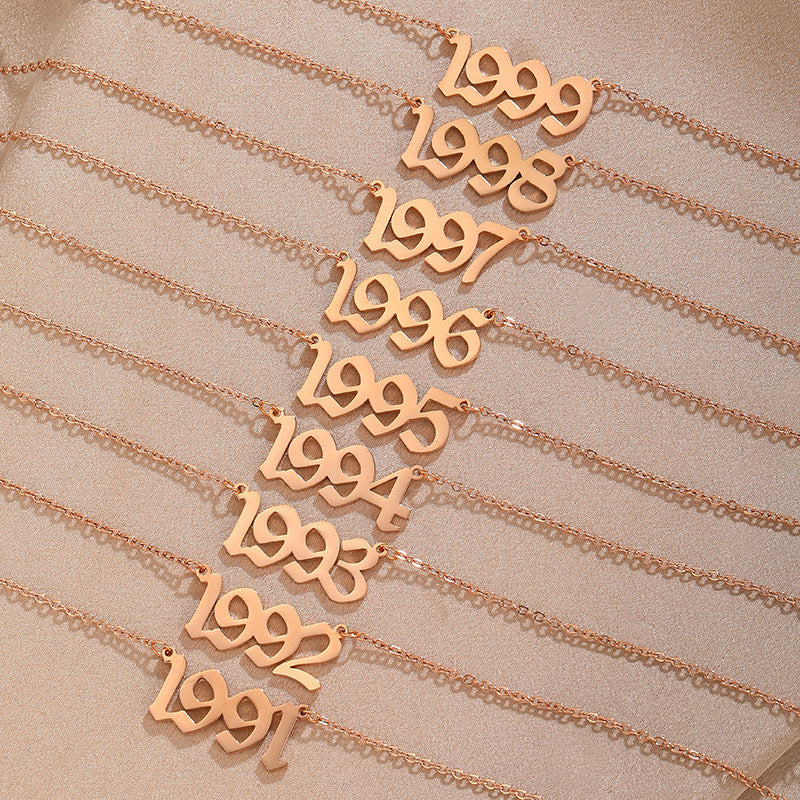 Old English Birthdate Necklace