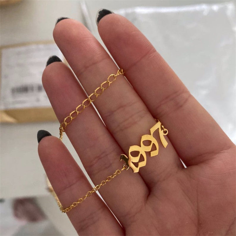 Old English Birthdate Necklace