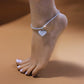crystal heart anklet