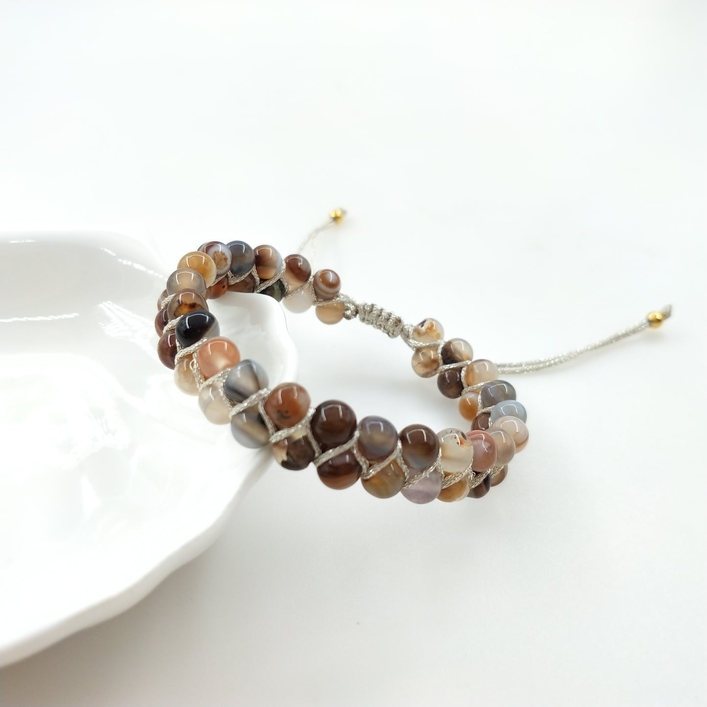 1pcs double row fengshui lucky gemstone bracelet