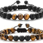Men Women Gifts Bracelet Braided Rope Natural Tiger Eye Stone Yoga Bracelet Bangle
