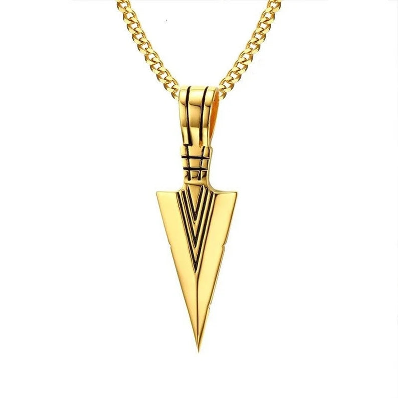 Viking Arrowhead Pendant Stainless Steel  necklace