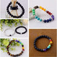 Black Lava Stone 7 Chakra Bracelets