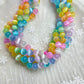 Natural Stone Round Loose Beads colorful selenite Stone