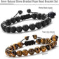 Men Women Gifts Bracelet Braided Rope Natural Tiger Eye Stone Yoga Bracelet Bangle